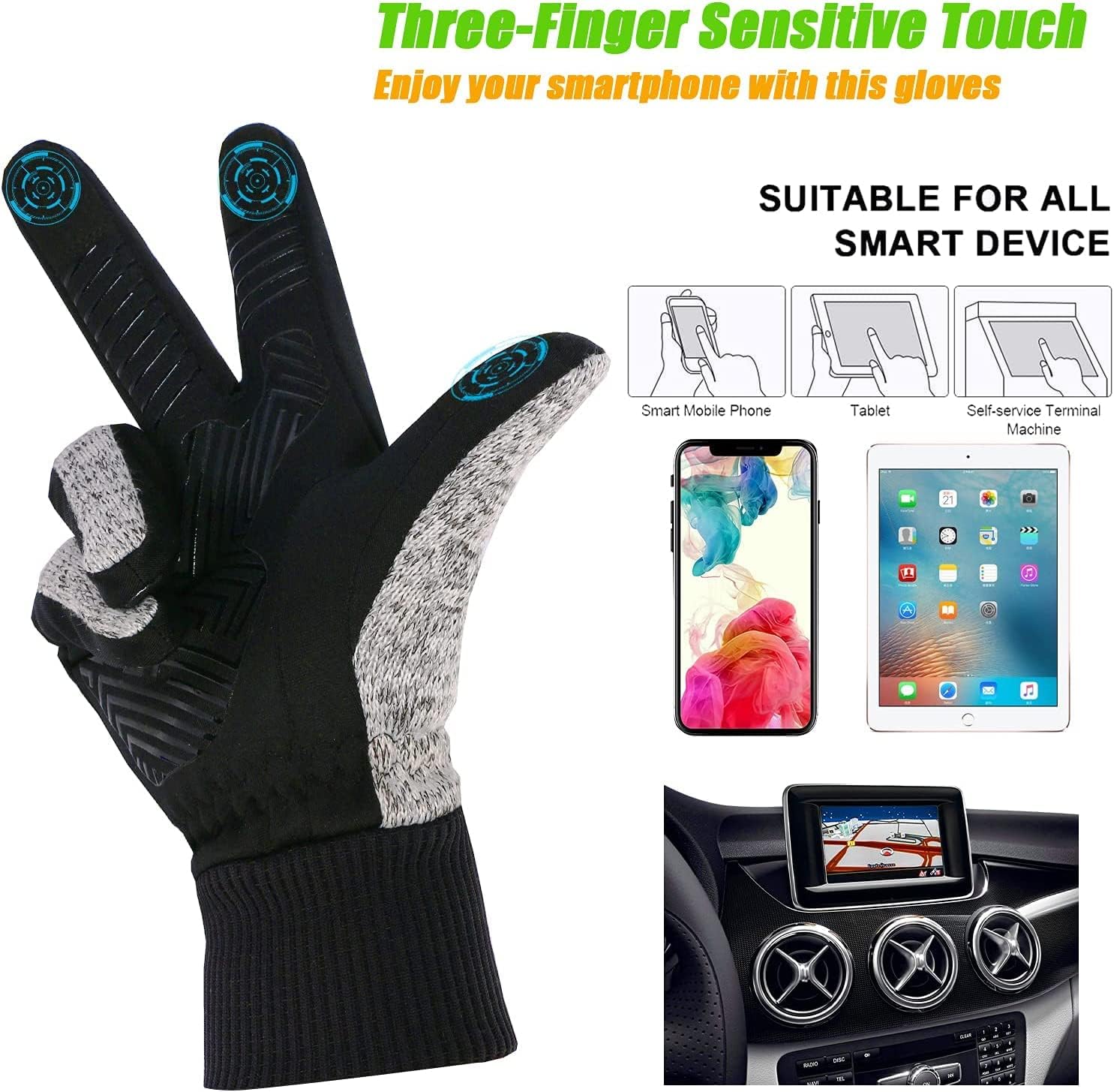 MOREOK Winter Gloves -10°F 3M Thinsulate Warm Gloves Bike Gloves Cycling Gloves for Driving/Cycling/Running/Hiking - Image 4